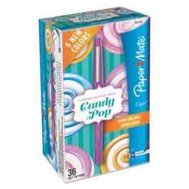 Flair Candy Pop Porous Point Pen, Stick, Medium 0.7 mm, Assorted Ink and Barrel Colors, 36/Pack