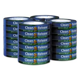 Clean Release Painter's Tape, 3" Core, 0.94" x 60 yds, Blue, 24/Carton
