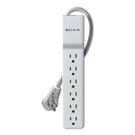 Home/Office Surge Protector, 6 AC Outlets, 6 ft Cord, 720 J, White