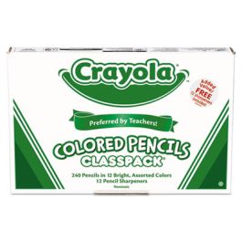 Color Pencil Classpack Set, 3.3 mm, 2B (#1), Assorted Lead/Barrel Colors, 240/Box