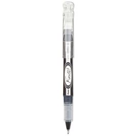 Finito! Porous Point Pen, Stick, Extra-Fine 0.4 mm, Black Ink, Black/Silver Barrel