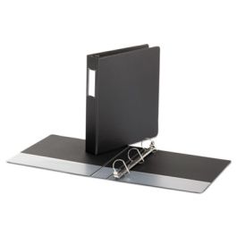 Deluxe Non-View D-Ring Binder with Label Holder, 3 Rings, 1.5" Capacity, 11 x 8.5, Black