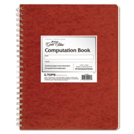 Computation Book, Quadrille Rule, Brown Cover, 11.75 x 9.25, 76 Sheets