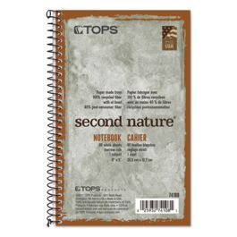 Second Nature Single Subject Wirebound Notebooks, Narrow Rule, Green Cover, 8 x 5, 80 Sheets