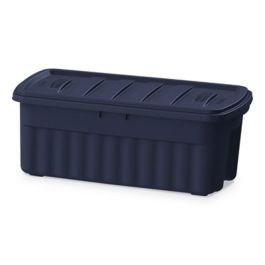 Roughneck Storage Box, 50 gal, 21.2" x 43" x 17.88", Dark Indigo Metallic