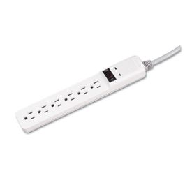 Basic Home/Office Surge Protector, 6 AC Outlets, 6 ft Cord, 450 J, Platinum