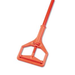 Janitor Style Screw Clamp Mop Handle, Fiberglass, 64", Safety Orange