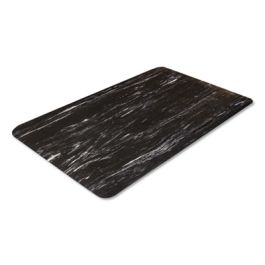 Cushion-Step Surface Mat, 36 x 60, Marbleized Rubber, Black