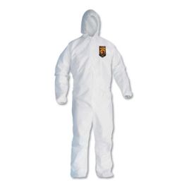 A30 Elastic-Back and Cuff Hooded Coveralls, 2X-Large, White, 25/Carton