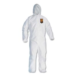 A30 Elastic Back and Cuff Hooded Coveralls, Medium, White, 25/Carton