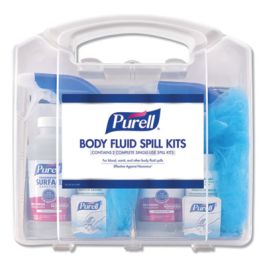 Body Fluid Spill Kit, 4.5" x 11.88" x 11.5", One Clamshell Case with 2 Single Use Refills/Carton