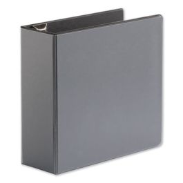 Deluxe Easy-to-Open D-Ring View Binder, 3 Rings, 4" Capacity, 11 x 8.5, Black