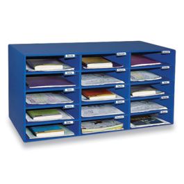 Classroom Keepers Corrugated Mailbox, 31.5 x 12.88 x 16.38, Blue