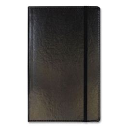 Bonded Leather Journal, 1 Subject, Narrow Rule, Black Cover, 8.25 x 5, 240 Sheets