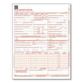 CMS-1500 Health Insurance Claim Form, Two-Part Carbonless, 8.5 x 11, 250 Forms Total