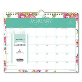 Day Designer Peyton Wall Calendar, Peyton Floral Artwork, 11 x 8.75, White/Multicolor Sheets, 12-Month (Jan to Dec): 2023