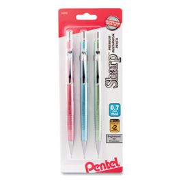 Sharp Mechanical Pencil, 0.7 mm, HB (#2.5), Black Lead, Assorted Barrel Colors, 3/Pack