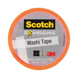 Expressions Washi Tape, 1.25" Core, 0.59" x 32.75 ft, Orange