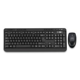 WKB-1320CB Antimicrobial Wireless Desktop Keyboard and Mouse, 2.4 GHz Frequency/30 ft Wireless Range, Black