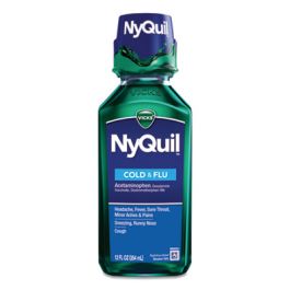 NyQuil Cold and Flu Nighttime Liquid, 12 oz Bottle