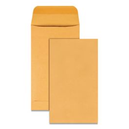 Kraft Coin and Small Parts Envelope, 20 lb Bond Weight Kraft, #5 1/2, Square Flap, Gummed Closure, 3.13 x 5.5, Brown, 500/Box