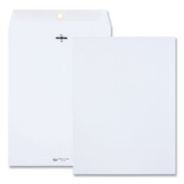 Clasp Envelope, 28 lb Bond Weight Paper, #90, Square Flap, Clasp/Gummed Closure, 9 x 12, White, 100/Box
