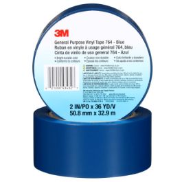 3M™ General Purpose Vinyl Tape 764, Blue, 2 in x 36 yd, 5 mil, 24 Roll/Case, Individually Wrapped Conveniently Package