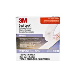 3M™ Dual Lock™ Reclosable Fastener MP3560, Clear, 1 in x 5 yd, Type 250, 2 per pack, 5 per case, PN06463