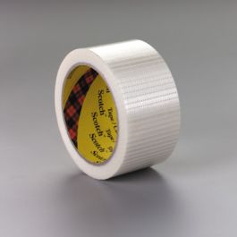 Scotch® Bi-Directional Filament Tape 8959, Clear, 25 mm x 50 m, 5.7 mil, 36 rolls per case