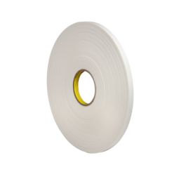 3M™ Double Coated Polyethylene Foam Tape 4462, White, 1/2 in x 72 yd, 31 mil, 18 rolls per case