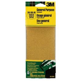 3M™ Aluminum Oxide Sandpaper 9019NA, 3-2/3 in x 9 in, Assorted grit, 6 Sheet, Open Stock