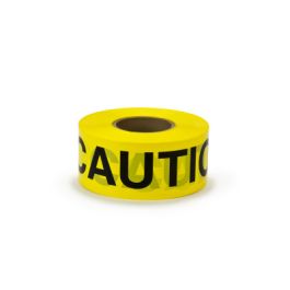 Scotch® Barricade Tape 300, CAUTION, 3 in x 1000 ft, Yellow, 8 rolls/Case