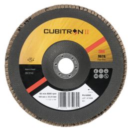 3M™ Cubitron™ II Flap Disc 967A, 40+, T27, 5 in x 7/8 in, 10 ea/Case