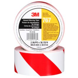 3M™ Safety Stripe Vinyl Tape 767, Red/White, 2 in x 36 yd, 5 mil, 24 Roll/Case, Individually Wrapped Conveniently Packaged