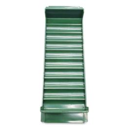Stackable Plastic Coin Tray, Dimes, 10 Compartments, Stackable, 3.75 x 11.5 x 1.5, Green, 2/Pack