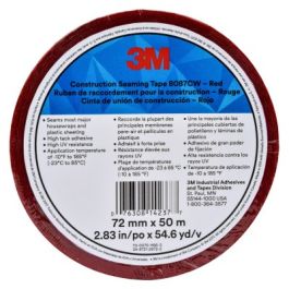 3M™ Construction Seaming Tape 8087CW, Red, 99 mm x 50 m, 12 rolls per case