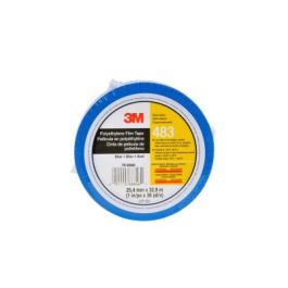 3M™ Polyethylene Tape 483, Blue, 1 in x 36 yd, 5.0 mil, 36 rolls per case, Individually Wrapped Conveniently Packaged