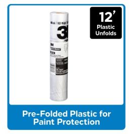 3M™ Hand-Masker™ Contractor's Plastic CP12, 12 ft x 60 ft x 0.00035 in (3,6 m x 18,2 m x .00889 mm), 1 Roll/Pack