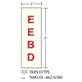 3M™ Photoluminescent Film 6900, Shipboard Sign 3MN108PL, 2 in x 6 in, EEBD, 10/Package