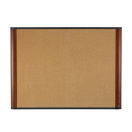 3M™ Cork Board C7248MY, 72 in x 48 in x 1 in (182.8 cm x 121.9 cm x 2.5 cm) Mahogany Finish Frame
