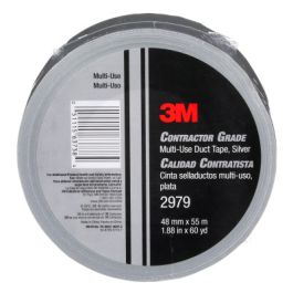 3M™ Contractor Grade Multi-Use Duct Tape 2979, Silver, 1.88 in x 60 yd, 24/Case, Individually Wrapped Conveniently Packaged