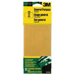 3M™ Aluminum Oxide Sandpaper 9015NA, 3-2/3 in x 9 in, Fine grit, 6/pk, Open Stock