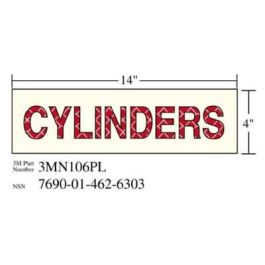 3M™ Photoluminescent Film 6900, Shipboard Sign 3MN106PL, 14 in x 4 in, CYLINDERS, 10/Package
