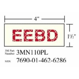 3M™ Photoluminescent Film 6900, Shipboard Sign 3MN110PL, 4 in x 1.5 in, EEBD, 10/Package