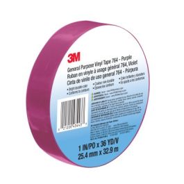 3M™ General Purpose Vinyl Tape 764, Purple, 1 in x 36 yd, 5 mil, 36 Roll/Case, Individually Wrapped Conveniently Packaged