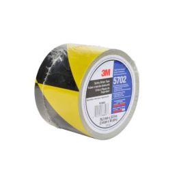 3M™ Safety Stripe Vinyl Tape 5702, Black/Yellow, 3 in x 36 yd, 5.4 mil, 12 Roll/Case, Individually Wrapped Conveniently Packaged