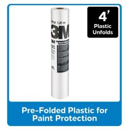 3M™ Hand-Masker™ Contractor's Plastic CP4, 4 ft x 180 ft x .35 mil (1,21 m x 54,8 m x .00889 mm), 1 Roll/Pack