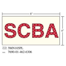 3M™ Photoluminescent Film 6900, Shipboard Sign 3MN105PL, 8 in x 4 in, "SCBA", 10/Package