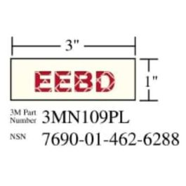 3M™ Photoluminescent Film 6900, Shipboard Sign 3MN109PL, 3 in x 1 in, EEBD, 10/Package