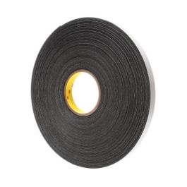3M™ Double Coated Polyethylene Foam Tape 4466, Black, 1/4 in x 36 yd, 62 mil, 36 rolls per case